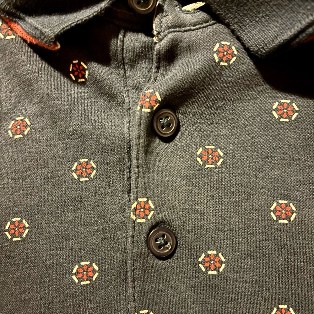 Men's Nickel & Iron Navy Polo Shirt with Floral Pattern - Picture 6 of 6
